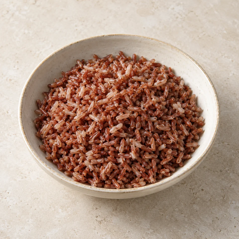 Red rice, boiled in unsalted water — ai-generated illustration