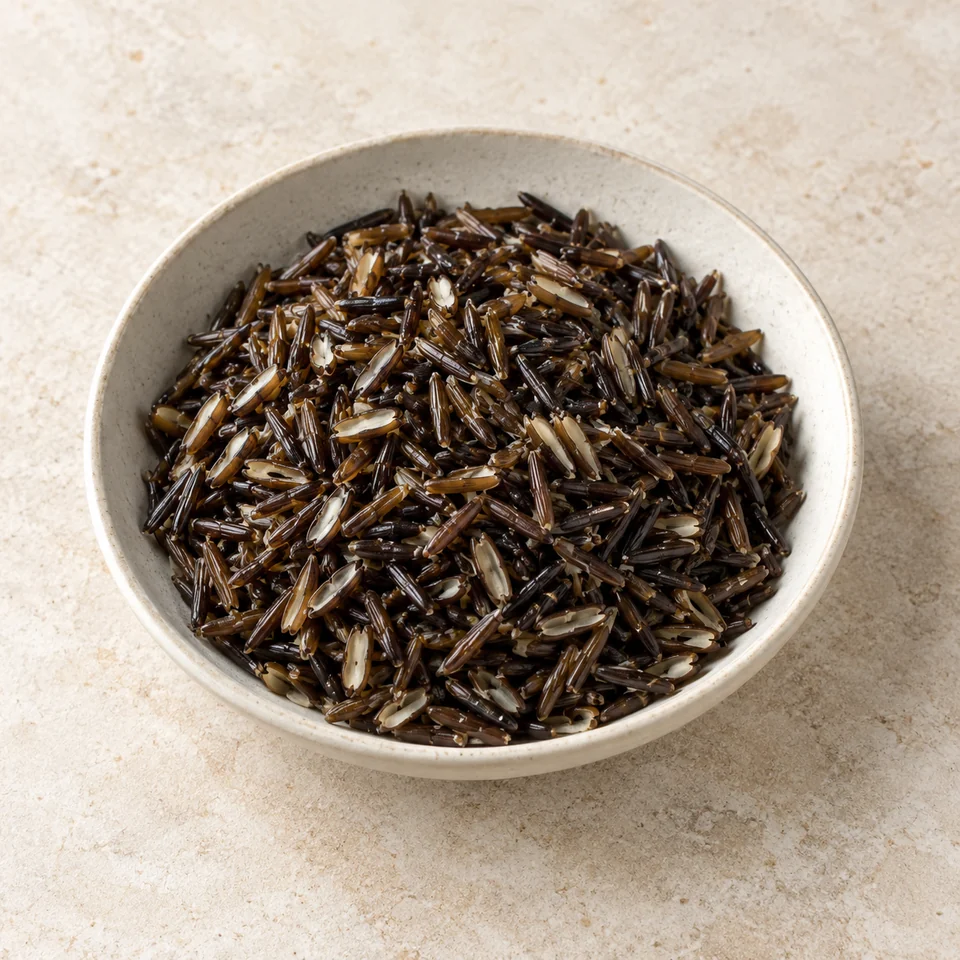 Rice, wild, boiled in unsalted water — ai-generated illustration