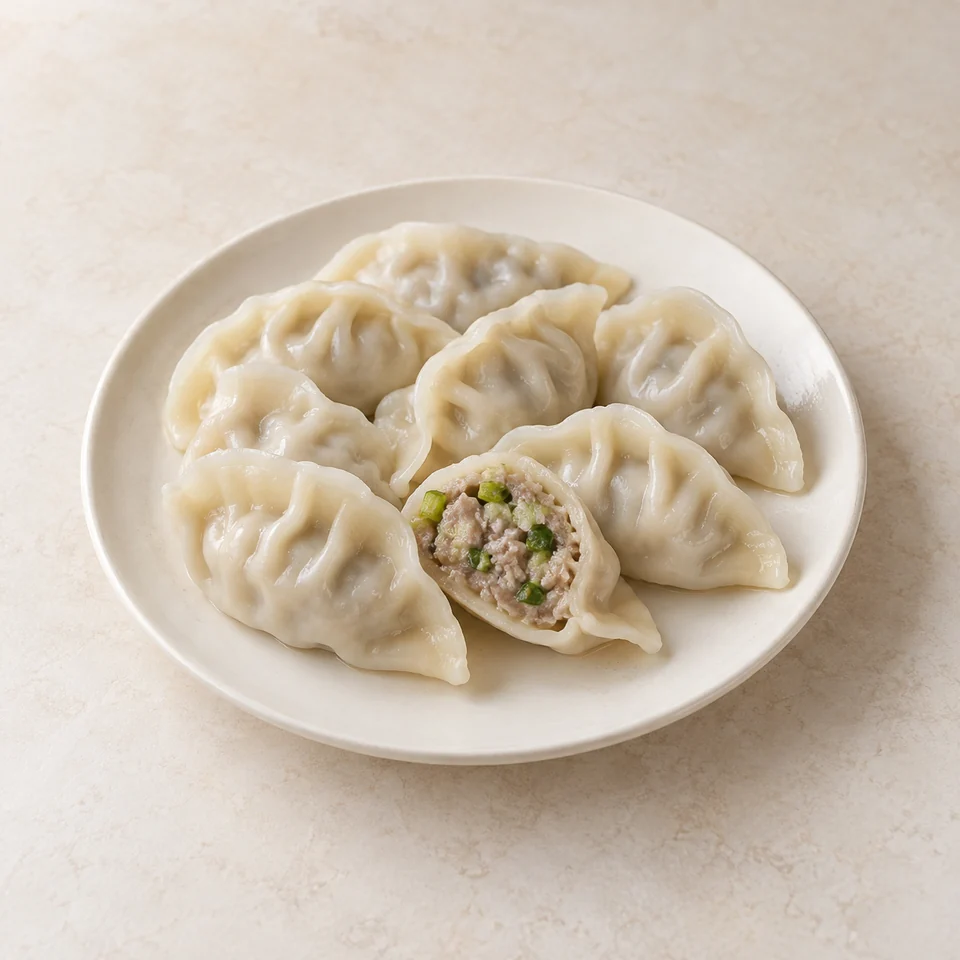 Pork and Scallion Dumplings — ai-generated illustration