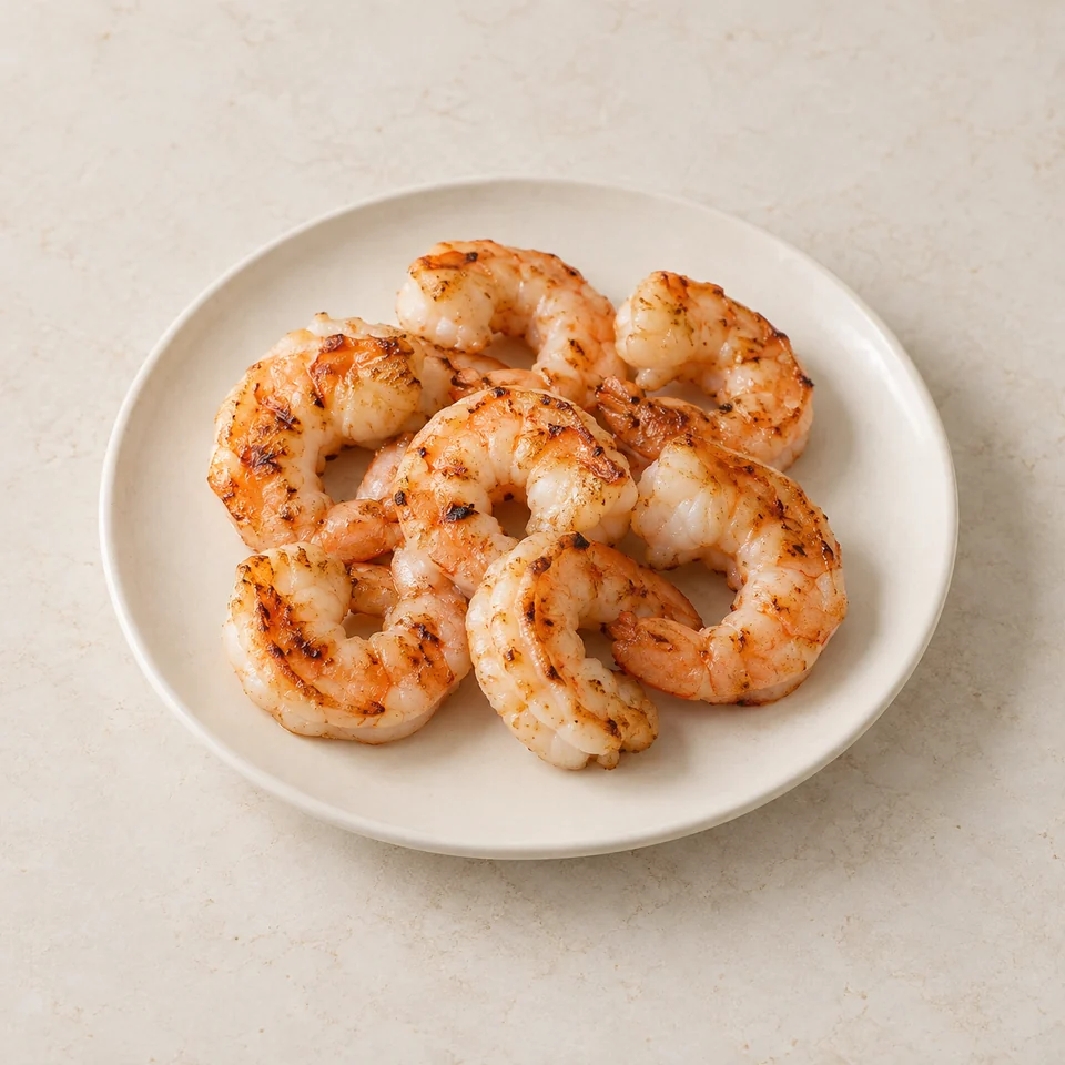 Prawns, king, grilled from raw — ai-generated illustration