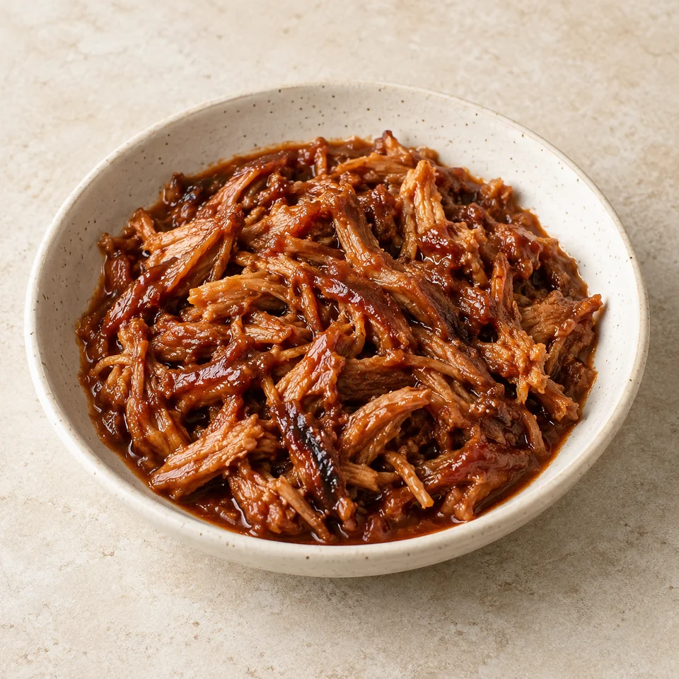 Pulled pork in barbecue sauce — ai-generated illustration