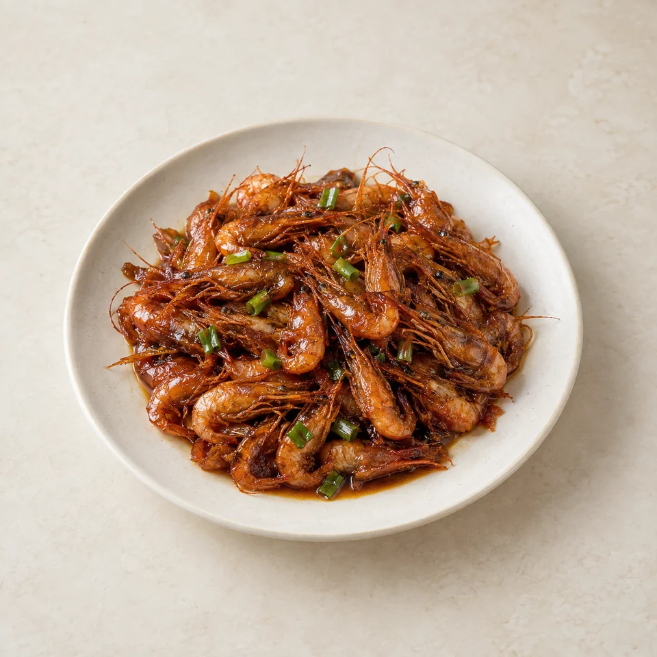 Quick-Fried Shrimp with Soy Sauce — ai-generated illustration