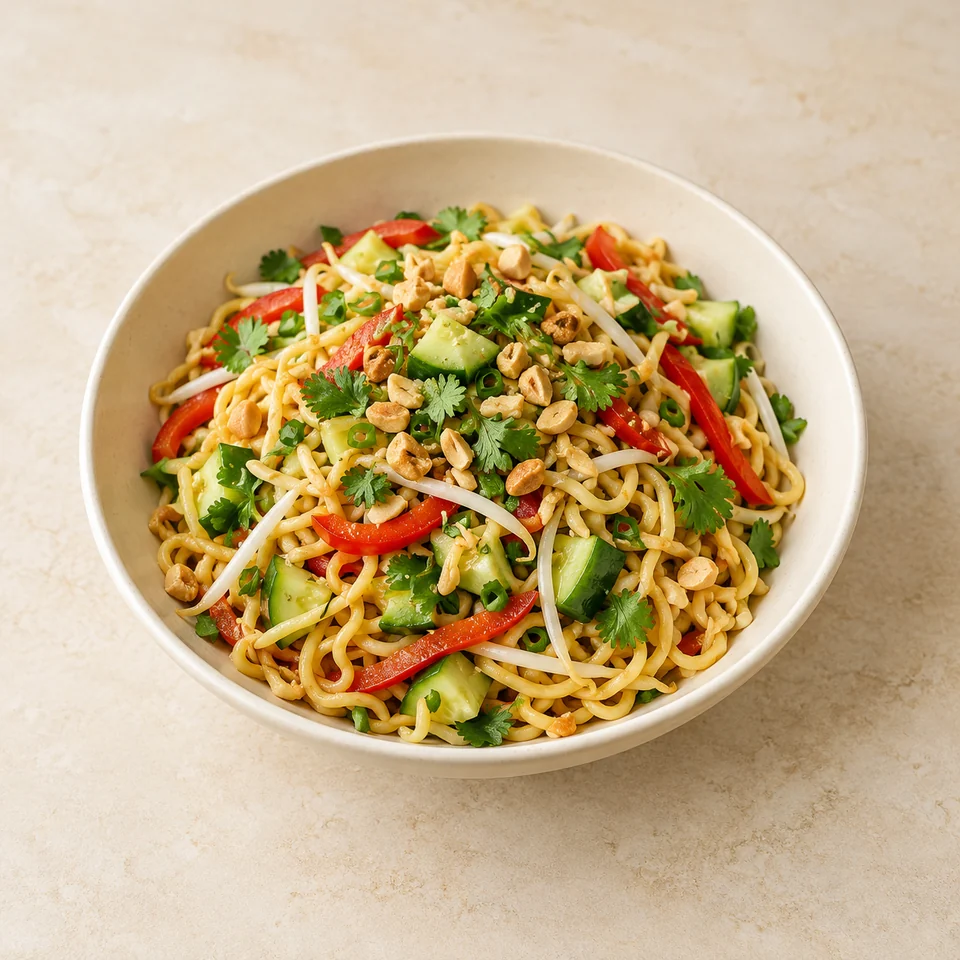 Vietnamese-style peanut noodle salad — ai-generated illustration