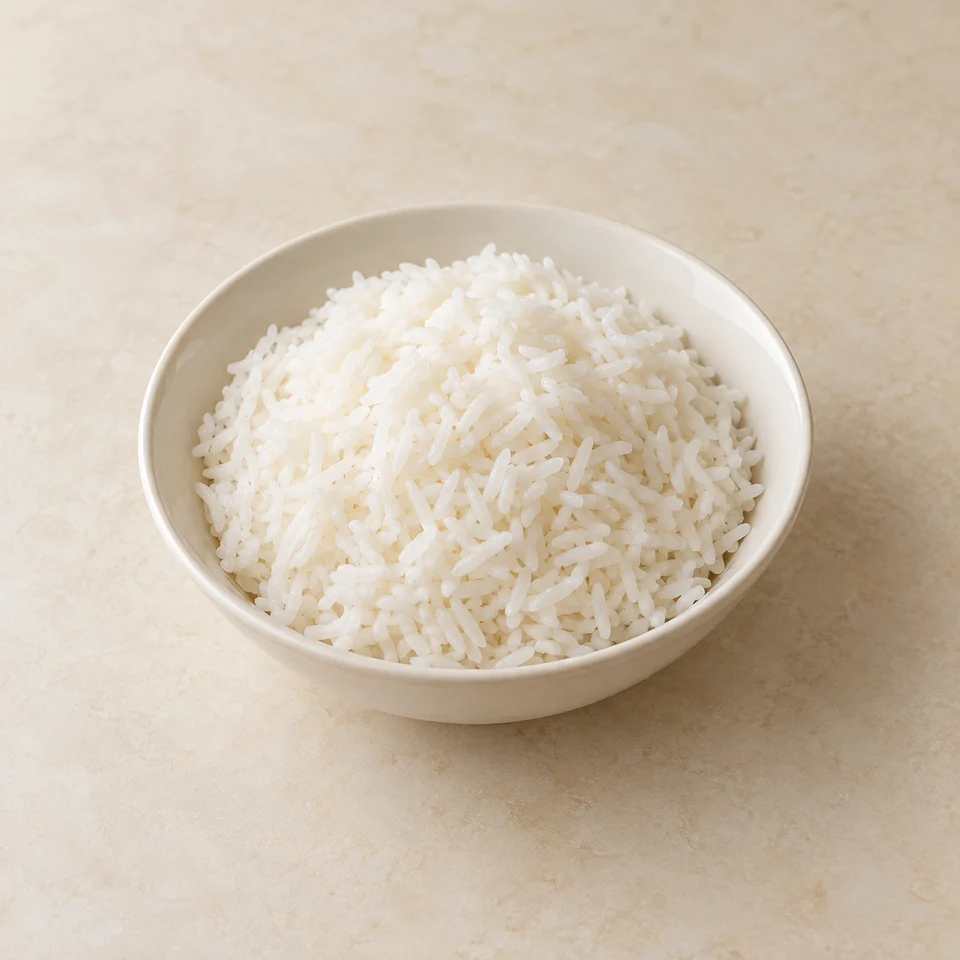 Rice, Thai fragrant, boiled in unsalted water