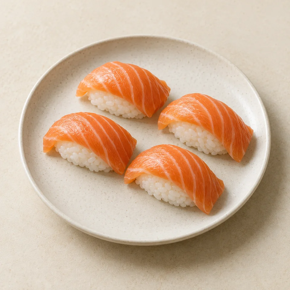 Sushi, salmon nigiri — ai-generated illustration