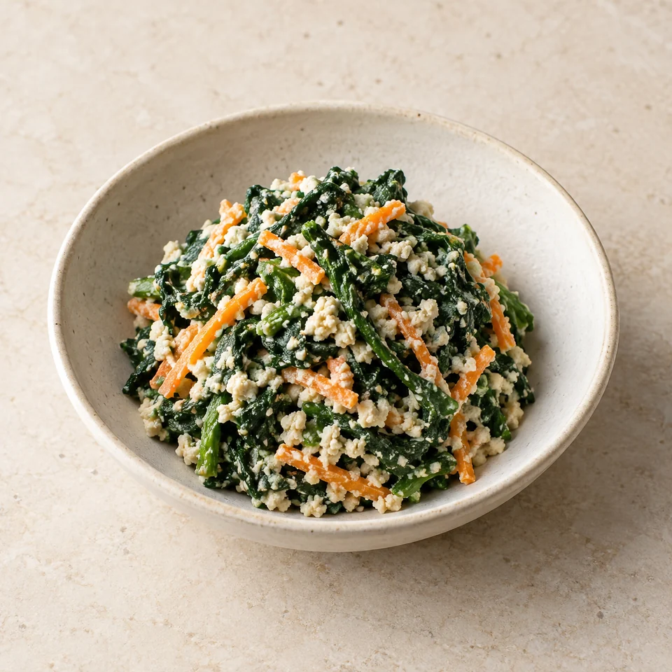 Shiraae greens with tofu — ai-generated illustration
