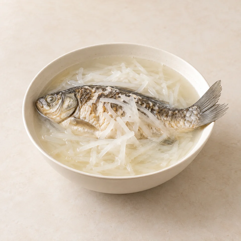 Shredded Radish and Crucian Carp Soup — ai-generated illustration