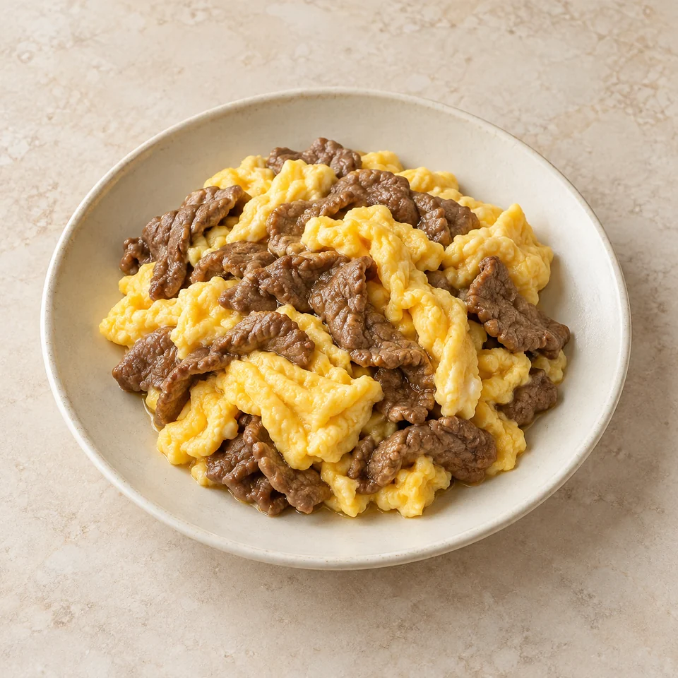 Silken Egg with Beef — ai-generated illustration
