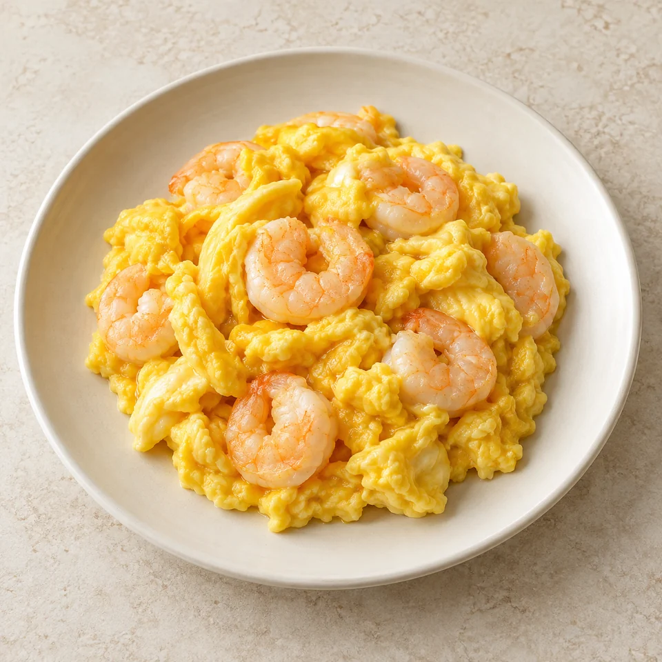 Silken Egg with Shrimp — ai-generated illustration
