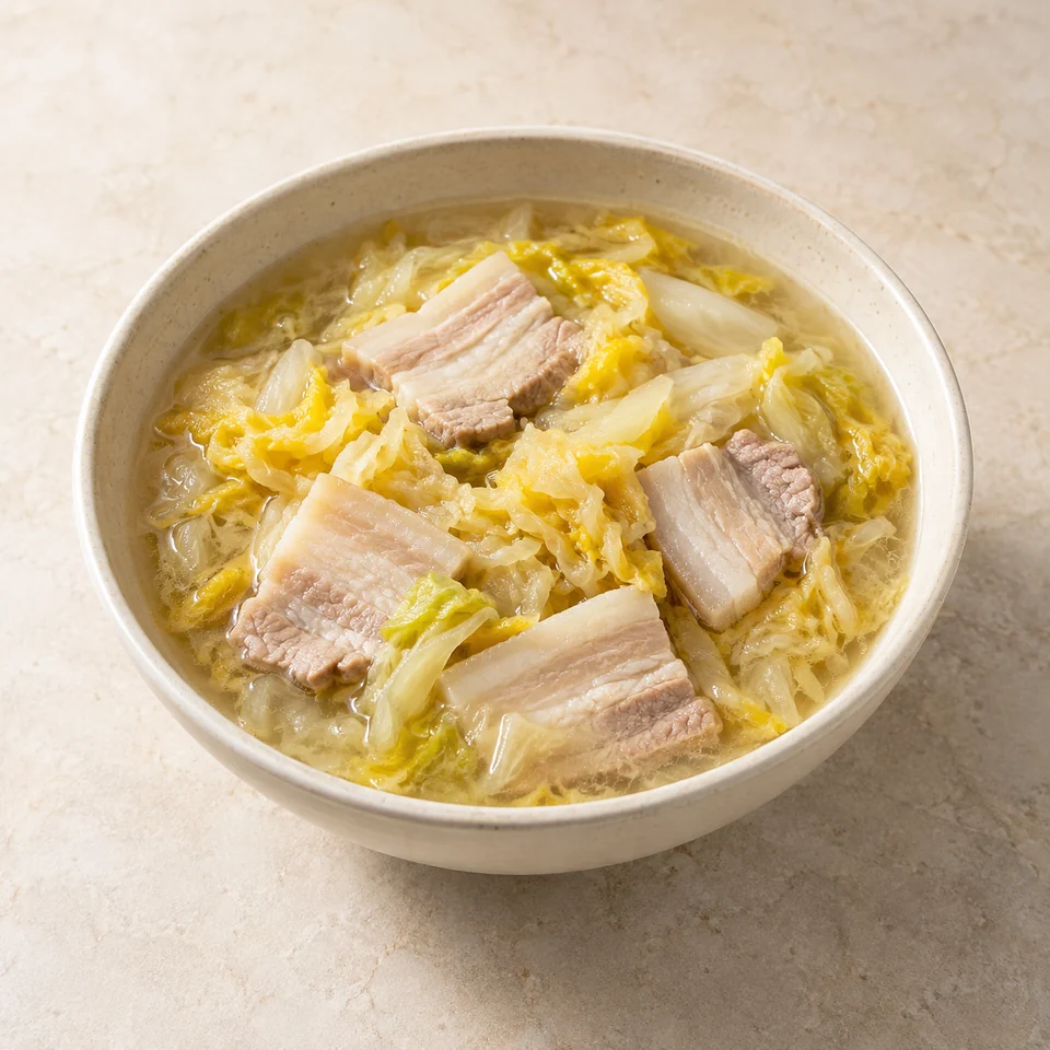 Sour Cabbage with Boiled Pork — ai-generated illustration