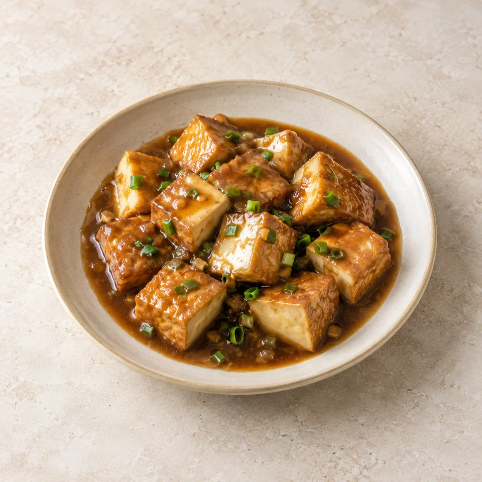 Braised Tofu in Soy Sauce — ai-generated illustration
