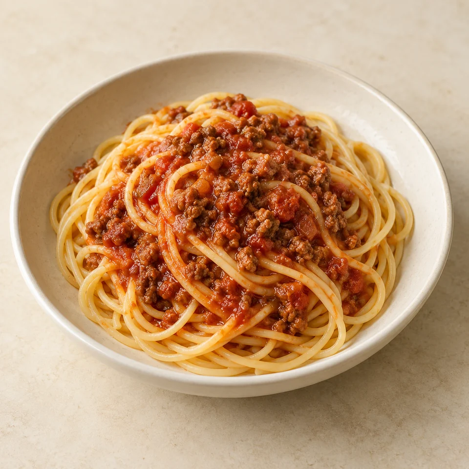 Spaghetti bolognese, homemade — ai-generated illustration