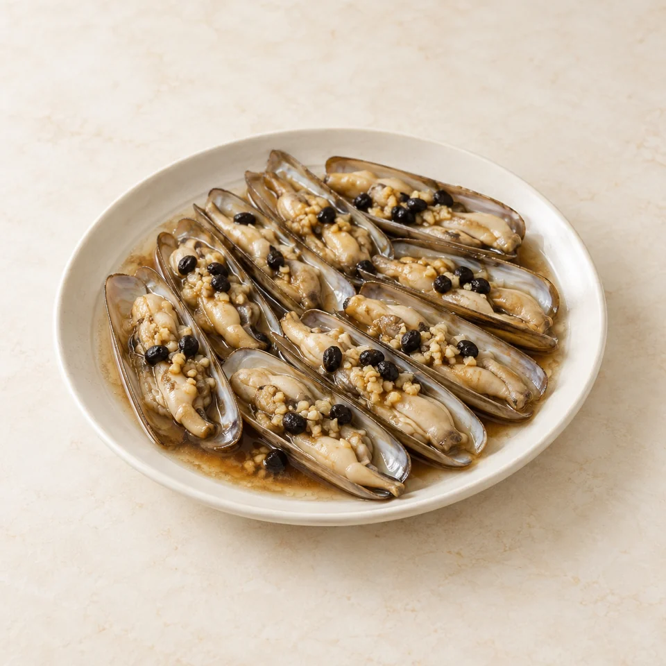 Steamed Razor Clams in Black Bean Sauce — ai-generated illustration
