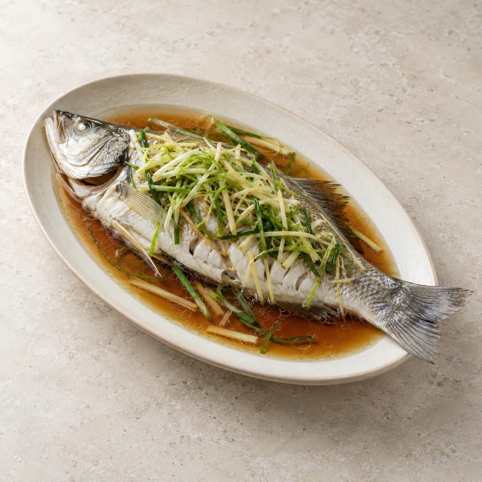 Steamed Sea Bass — ai-generated illustration