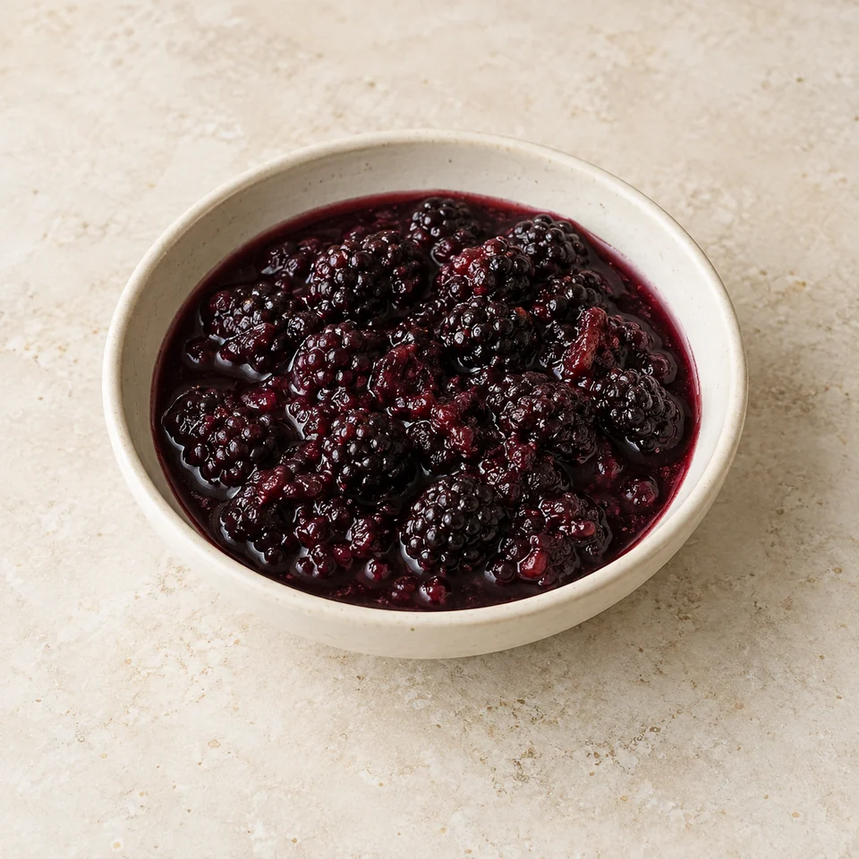Blackberries, stewed without sugar — ai-generated illustration
