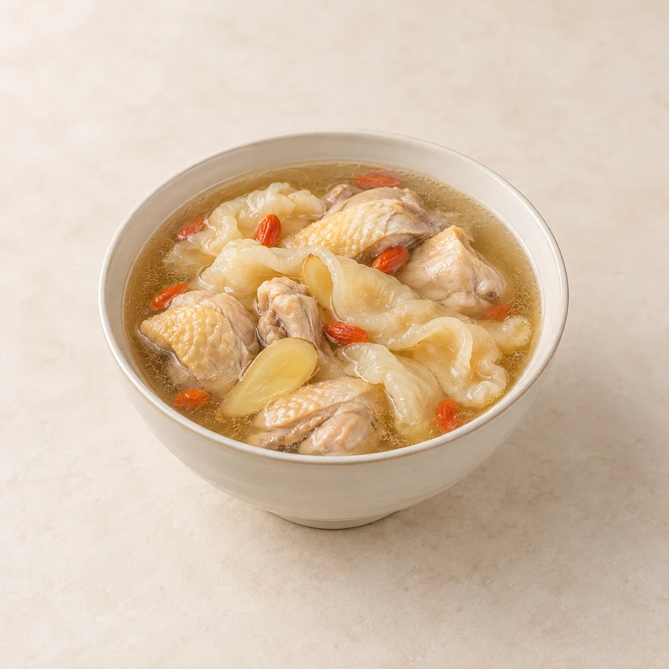 Stewed Fish Maw and Chicken Soup — ai-generated illustration