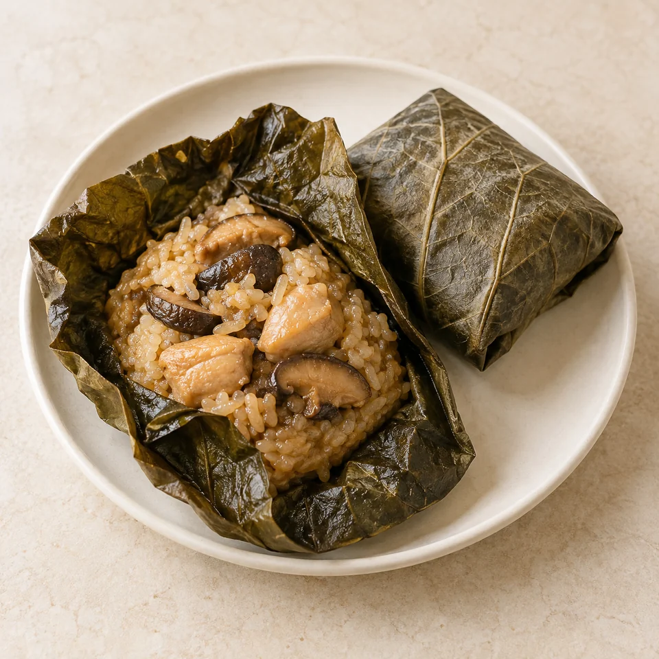 Sticky Rice in Lotus Leaf — ai-generated illustration