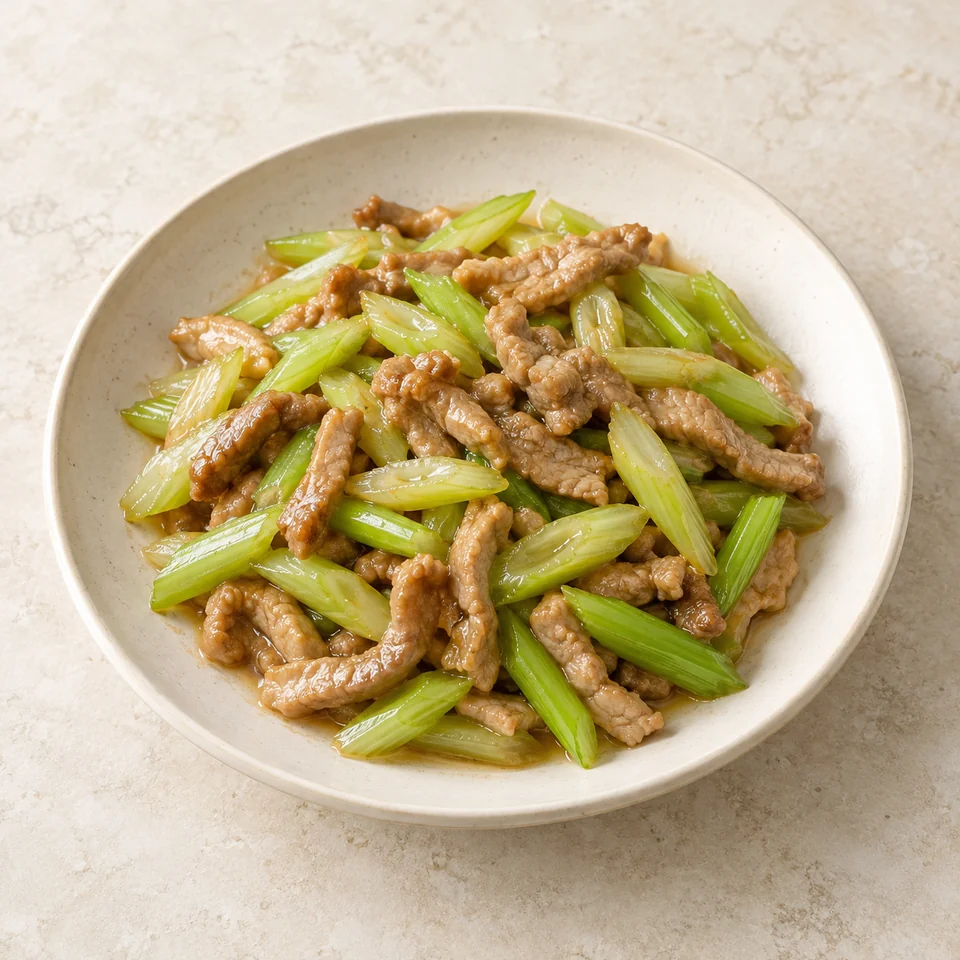 Stir-Fried Celery with Pork — ai-generated illustration