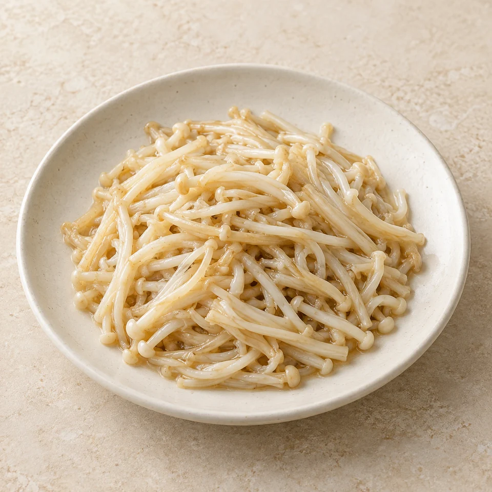 Stir-Fried Enoki Mushrooms — ai-generated illustration