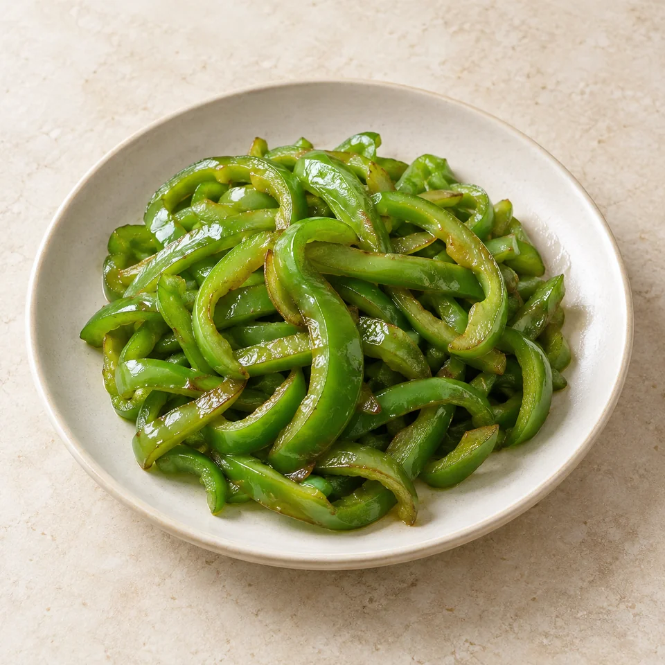Stir-Fried Green Bell Pepper — ai-generated illustration