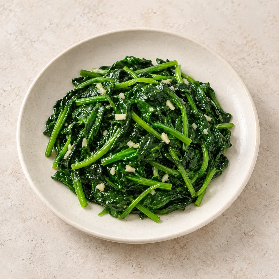 Stir-Fried Spinach — ai-generated illustration