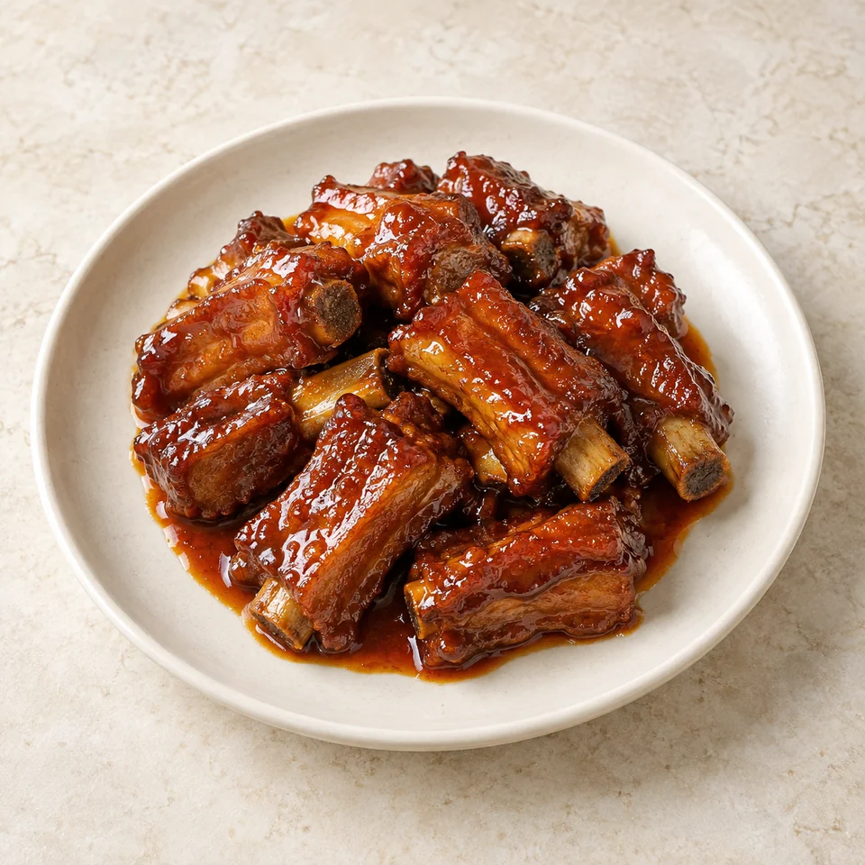 Sweet and Sour Pork Ribs — ai-generated illustration