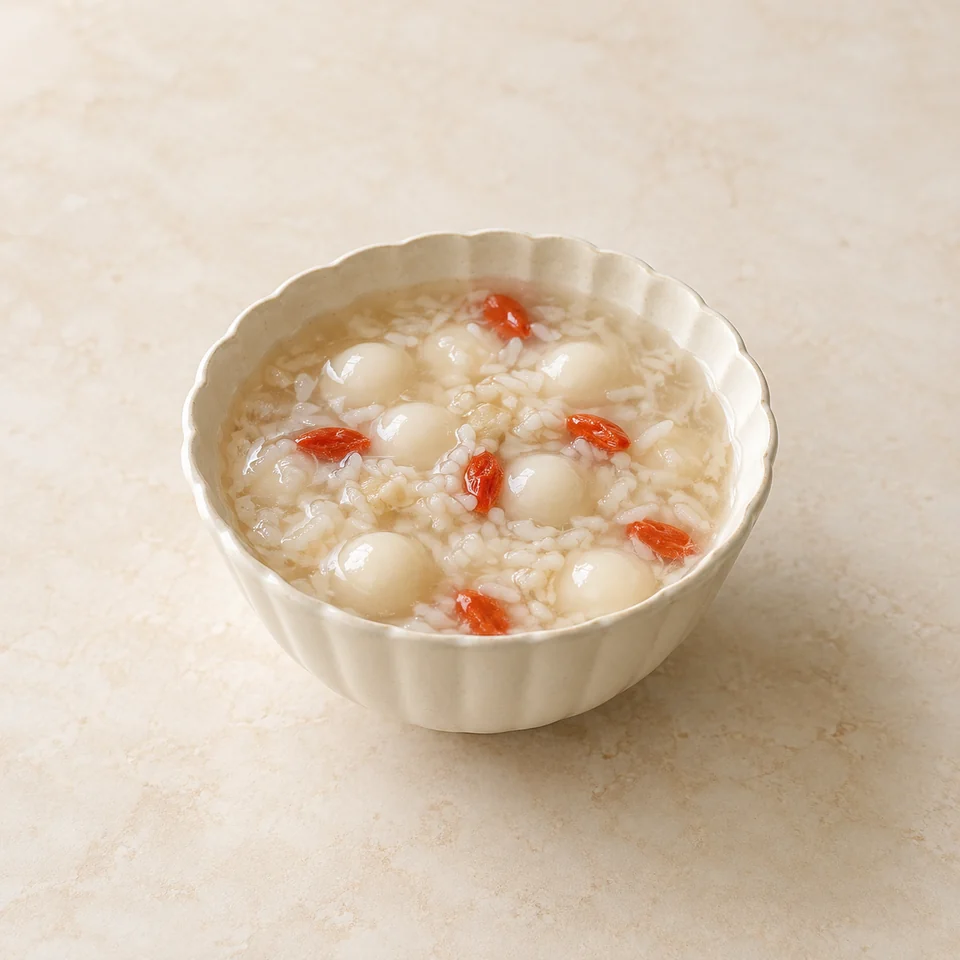 Sweet Fermented Glutinous Rice with Rice Balls — ai-generated illustration