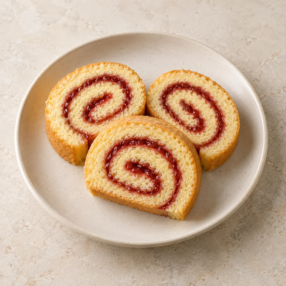 Cake, Swiss roll, homemade — ai-generated illustration