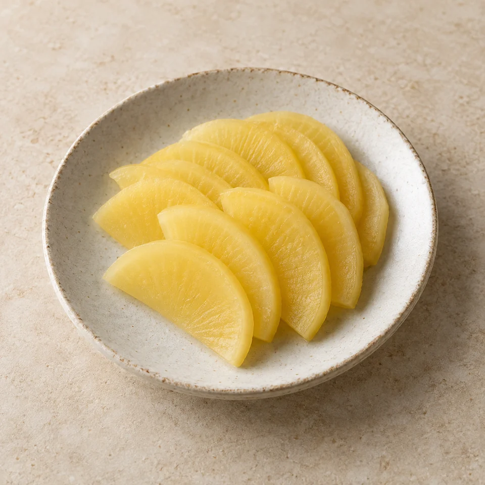 Takuan, salt-pressed radish — ai-generated illustration