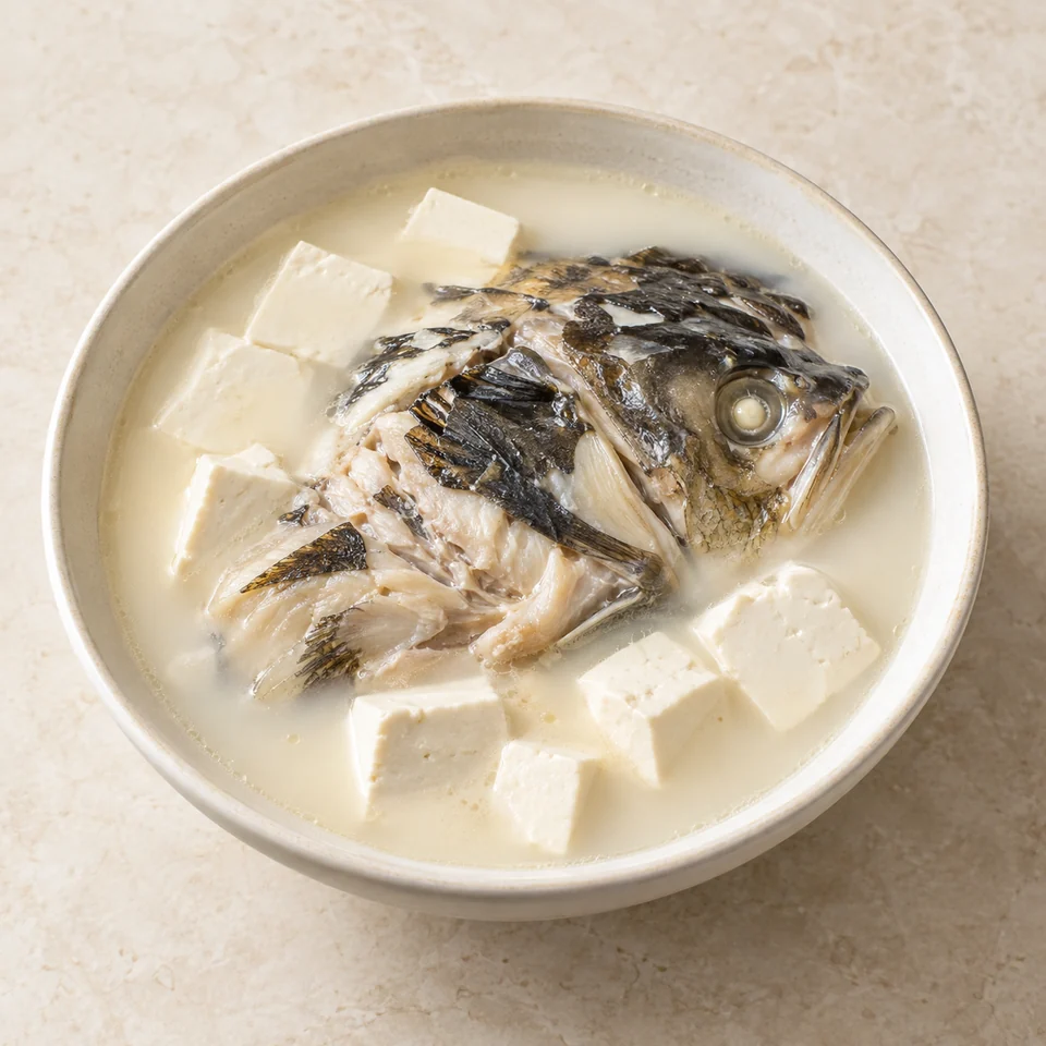 Tofu and Fish Head Soup — ai-generated illustration