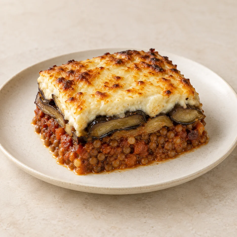 Moussaka, vegetable, homemade — ai-generated illustration