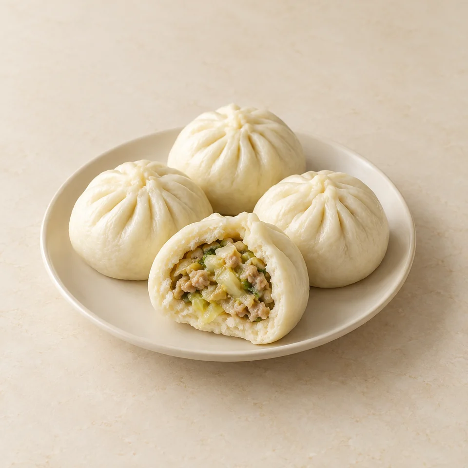 Vegetable-Pork Bun — ai-generated illustration