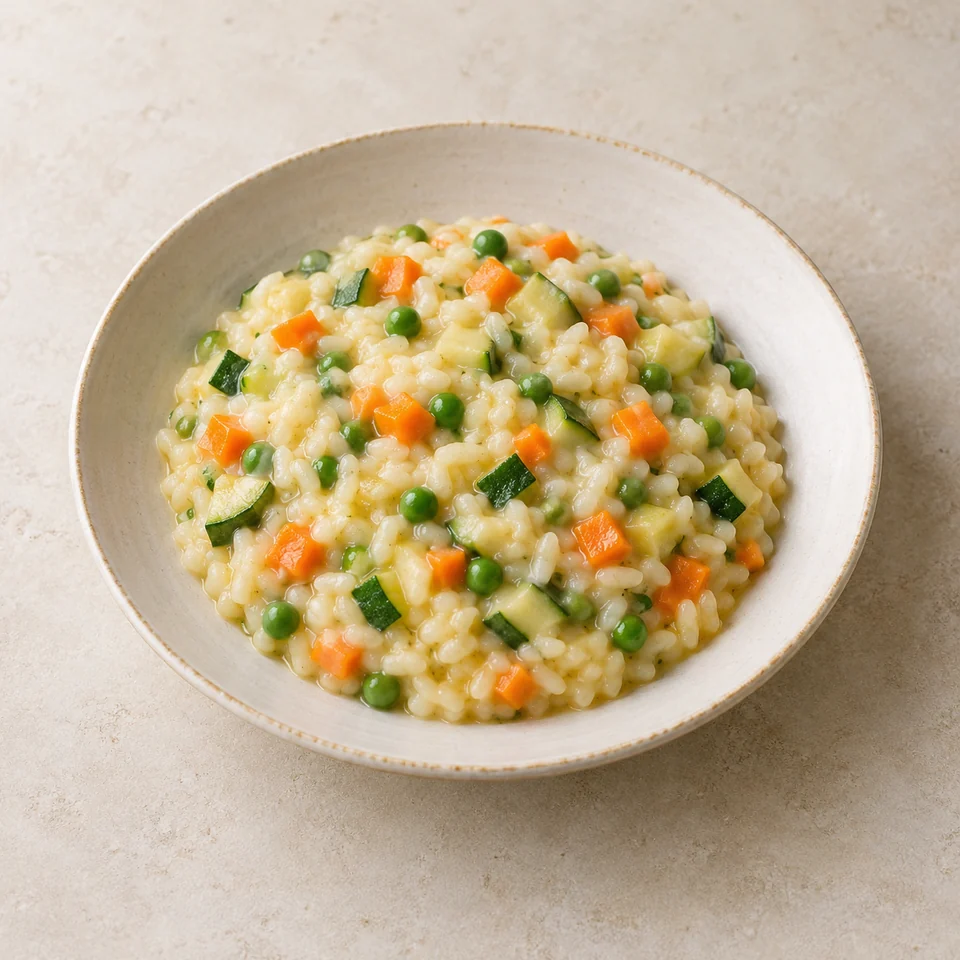 Risotto, white rice, vegetable, homemade — ai-generated illustration