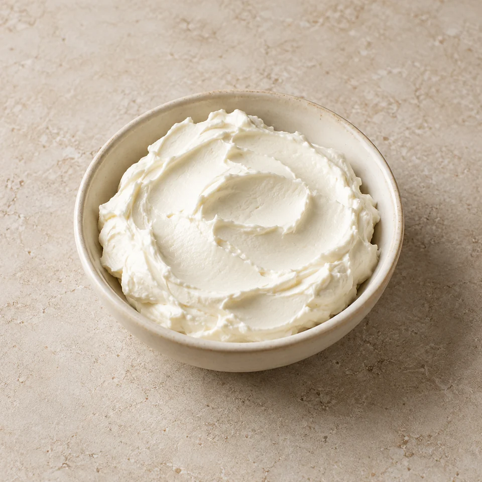 Cheese, spreadable, full fat, soft, white — ai-generated illustration