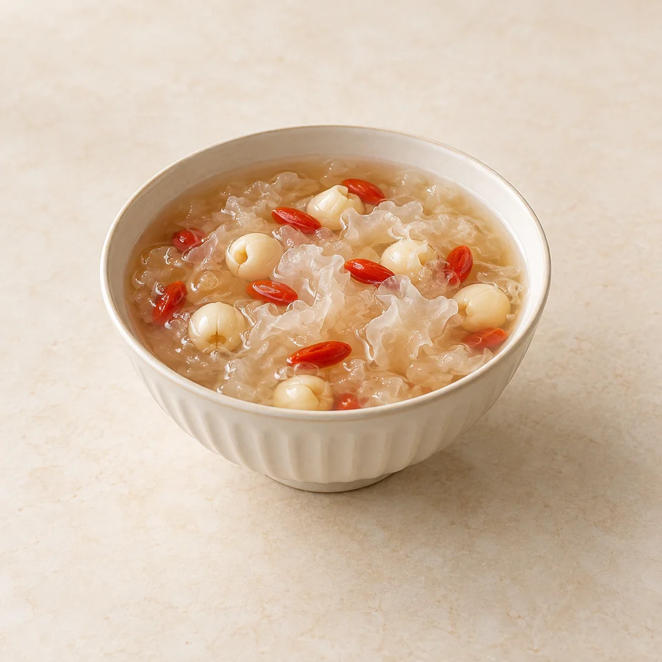 White Fungus and Lotus Seed Soup — ai-generated illustration