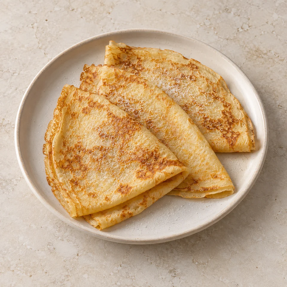 Pancakes, sweet, made with whole milk, homemade — ai-generated illustration